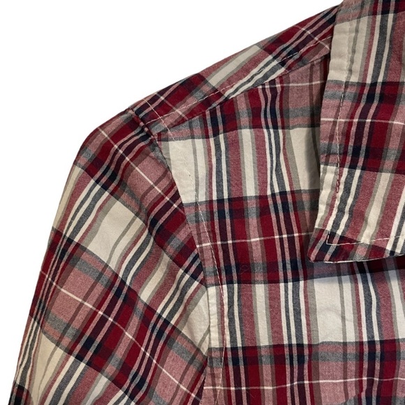 Gap Boyfriend Fit Heritage Poplin Warm Plaid Button Down Shirt Size XS - Picture 3 of 7